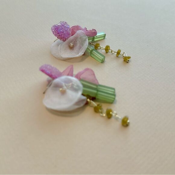 Boho flower earrings M947 - Picture 2 of 3